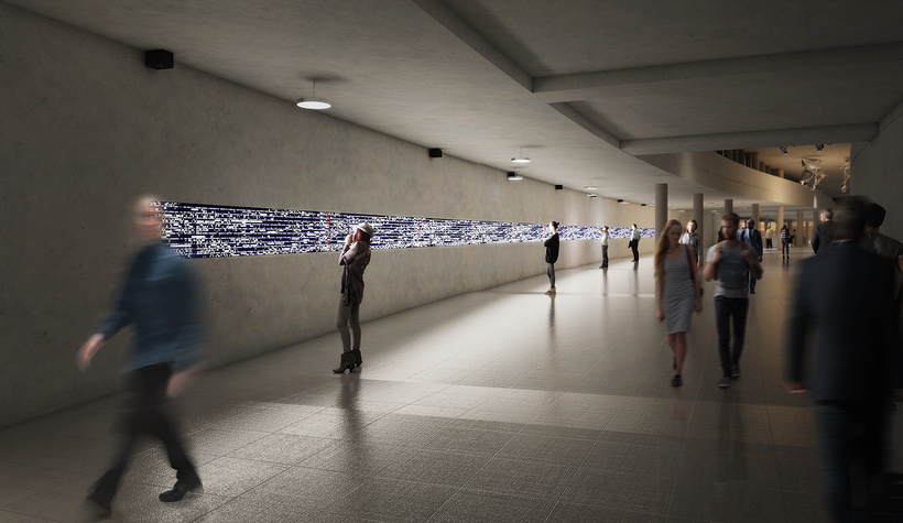 Tandem Ryoji Ikeda & Jean-Marie Duthilleul, gare de Pont de Sèvres, ligne 15 sud du Grand Paris Express 